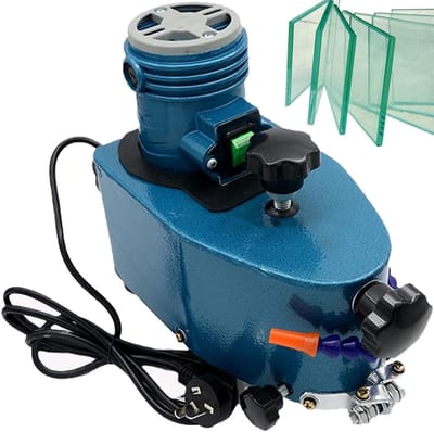 Elektrische Randmachine - Glasbewerking Machine - Materialen Slijpen - Diamant Slijpschijven - 28x15x24cm - Grijs