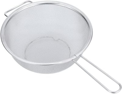 Allecto - vergiet - Fijnmazig zeef met stevige handgreep - Diameter 19.5 cm - Keukenaccessoire - Ideaal voor het spoelen en zeven van ingrediënten