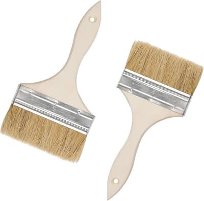 Kwasten voor schilderen met houten handvat, universele kwast voor email en muurverf, ijzer, breedte 100 mm + 120 mm