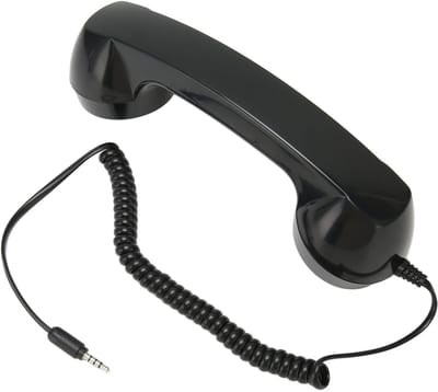 Allecto - Retro Mobiele Telefoonhoorn - Vintage Telefoonhandset - Comfortabel Bellen - Zwart - Bedrade Headset - Stralingsreductie - Geschikt voor ...