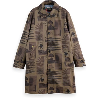 Scotch & Soda Collage Car Coat Art Dept Collage Houndstooth Taglia: L | Cappotti monopetto Outlet | Uomo