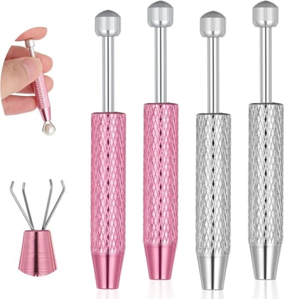 2 Stuks Piercing Ball Head Pincet, Gripper voor Edelstenen met 4 Klauwen, Perfect voor Sieraden, Parels en Diamanten