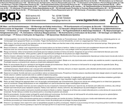 BGS Blokkeergereedschap voor wielremcilinderzuiger 4 delig