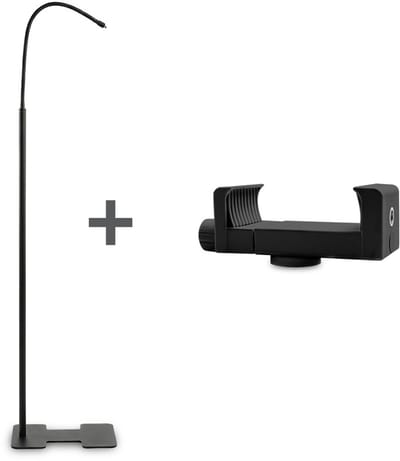 LUVION® Babyfoonhouder met Vloerstandaard - Universele Schroefaansluiting & Universele Cameraklem - Zwart