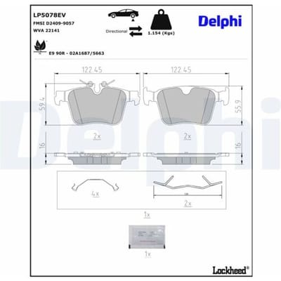 Remblokset, schijfrem DELPHI LP5078EV
