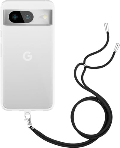 Just in Case hoesje met koord geschikt voor Google Pixel 8 Hoesje met Koord - Flexibele Case - Transparant