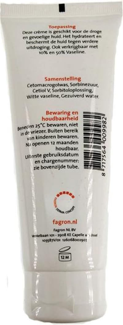 Fagron- Cetomacrogolcrème met 20 % vaseline - bij droge huid - 3x 100gram voordeelverpakking