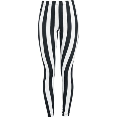 Gothicana by EMP - Gothic Legging - Schwarz/weiß gestreifte Leggings - S tot 5XL - voor Vrouwen - zwart-wit