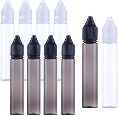 30 ml Dopperflessen met Zelfklevende Labels - Plastic Dispenserflessen voor DIY, Mengsels en Lijm - Set van 12