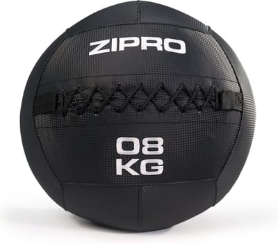 ZIPRO Medicijnbal 8kg - Medicine Ball - Fitness & Krachttraining - Antislip Grip - Waterdicht - Zwart