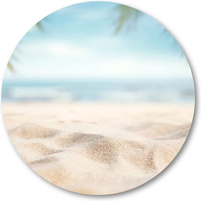 Zee Golven Strand - Muurcirkel Forex 40cm - Wandcirkel voor binnen - Minimalist - Natuur