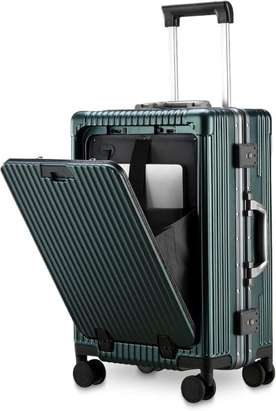 Reiskoffer - Handbagage trolley - Veilig op reis - Met TSA slot - 56 cm hoog - Forest groen
