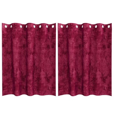 vidaXL Velvet Gordijnen 2 st Wijnrood 140 x 140 cm Fluweel