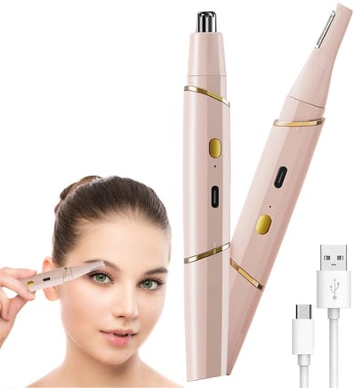 Belle's product-ontharingsapparaat-2-in-1 oplaadbare gezichtstrimmer voor vrouwen – Voor neus, oren & wenkbrauwen (roze)-Belle's product