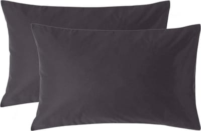 Homescapes Luxe Satijn Kussensloop 50x75 cm – Antracietgrijs – Set van 2 – 100% Egyptisch Katoen Satijn – Draaddichtheid 1000
