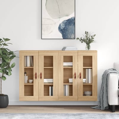 vidaXL - Hangkasten - 2 - st - bewerkt - hout - sonoma - eikenkleurig