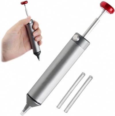 Desoldering Pomp met Hoge Zuigkracht, Desoldering Tool voor Elektronica, Silicone Mondstuk en 150mm Lengte
