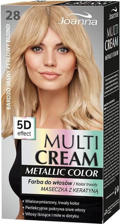Joanna - Multi Cream Metallic Color 5D Effect Hair Dye 28 Very Bright Pearl Blonde