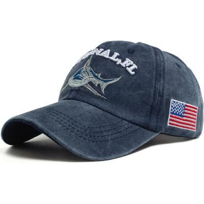 Nationale Vlag Haai Ontwerp Baseballpet Mannen Wassen Vintage Snapback Reizen Vizier Zonnehoed Vrouwen Zomer Voor Buiten Casual Zachte Top Adjustable black