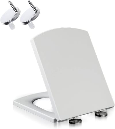 Toiletbril - WC-bril Toiletdeksel - Badkamer Upgrade - Soft Close en Antislip - 345x430mm - Wit