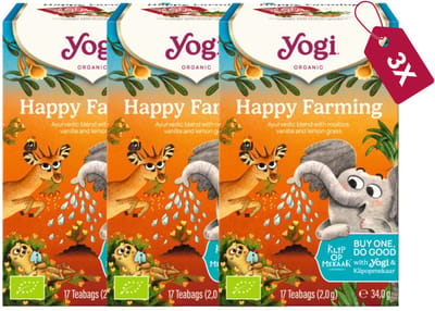 Yogi tea Happy Farming - 3 pakjes - inclusief limited edition Yogi Tea mok