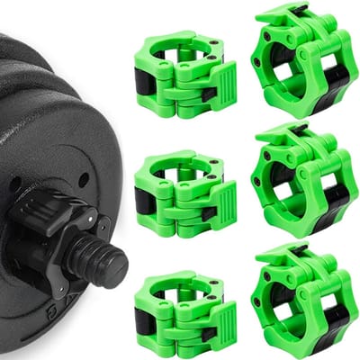 Set van 6 Dumbbell Klemmen 30 mm - Snelsluiting voor Halters, Gewichtheffen en Fitness Accessoires in Groen