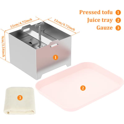 DIY Tofu Vorm Keuken Kookgereedschap Set Keukengadgets Zelfgemaakt Roestvrij Staal Tofu Persvorm Sojabonen Kwark Tofu Maakvorm gray