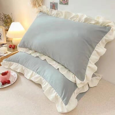 Prinsessenkussenslopen met ruches, kussensloop in verschillende maten, comfortabele kussensloop voor volwassenen en kinderen 1Pcs 40x60cm blauw