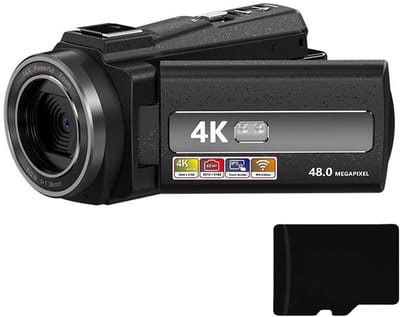 Videocamera 4K/48MP/16x zoom/IR nachtzicht/afstandsbediening/32GB kaart