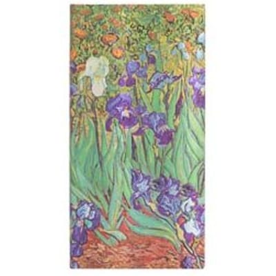 Paperblanks cahier, uitvoering van gogh's irises slim, formaat 9,5 x 18 cm., gelinieerd