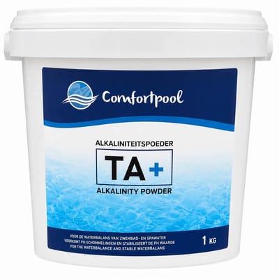 Comfortpool alkaliniteitspoeder TA+ 1 kg | alkaliniteitsverhoger voor zwembad en spa | verhoogt alkaliniteit en stabiliseert pH-waarde | snelwerkend poeder