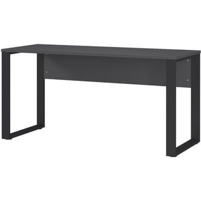 Monaco bureau, rechthoekig, beugelvoet, met paneel, B 1500 x D 600 x H 740 mm, grafiet/zwart