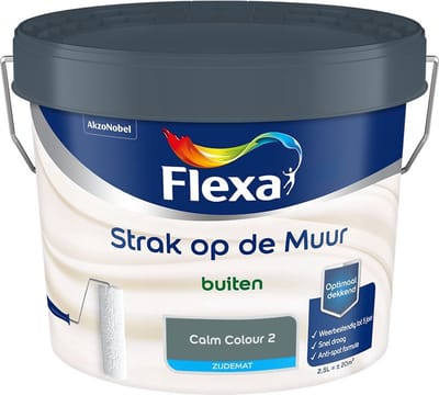Flexa - Strak Op De Muur Buiten Zijdemat - Calm Colour 2 - Mengverf - 2,5 L