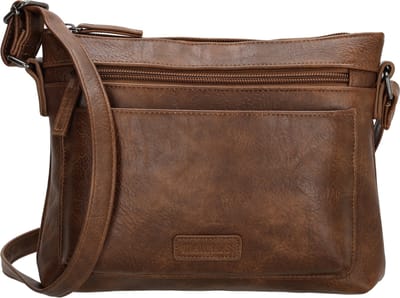 Beagles Murcia Crossbody Schoudertas - Vegan Leer - Handige Ritsvakken - Bruin