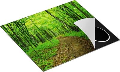 Chefcare Inductie Beschermer Voetpad in Groen Bos - 60x50 cm - Afdekplaat Inductie - Kookplaat Beschermer - Inductie Mat