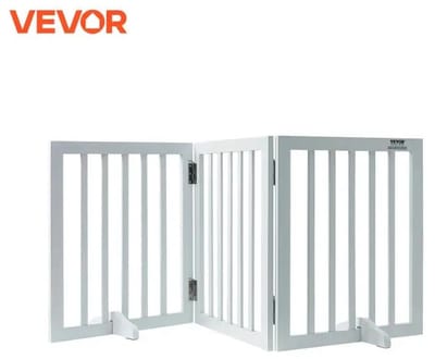 Opvouwbaar Veiligheidshek Honden - Hondenhek - Honden - Hond - Puppy - Huisdier - Huisdieren - Wit - 80Inch