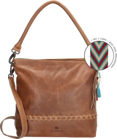 Hide & Stitches Friendship Schoudertas - 100% Leer - Bruin