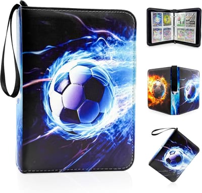 Voetbalverzamelalbum met waterdichte PU, 50 pagina's voor 400 ruilkaarten, ideaal voor voetbalfans en verzamelaars van speelkaarten