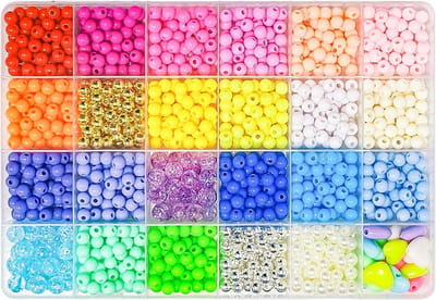 Famanu - Kleurrijke kralen 6 mm – Mix voor kinderarmbanden en kettingen – Voor knutselen en feestjes