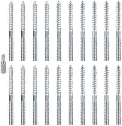 20 Stuks M8 Torx Stottschroeven, Dubbel Gewinde Houtschroeven, Hoofdlossende Plugschroeven voor Wandmontage, M8 x 100mm