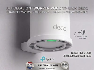 Muurbeugel Geschikt voor TP-Link Deco X10/X20/X50/X55/X60 - Wandhouder – Stevige Muurbeugel met Montagemateriaal – Optimale WiFi & Ruimtebesparing