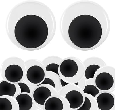 Pack van 36 Zelfklevende Wedge-Ogen 50mm voor Creatieve Projecten, DIY en Scrapbooking