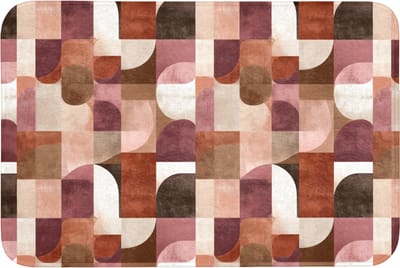 Badmat 90x60 cm - Antislip - Geometrie - Modern - Retro - Badmatten voor badkamer - Badkamermat - Douchemat - Badkamer mat