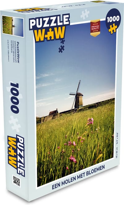 Puzzel Een molen met bloemen - Legpuzzel - Puzzel 1000 stukjes volwassenen