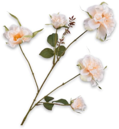 Silk-ka Kunstbloem-Zijden Bloem Roos Tak Crème 88 cm