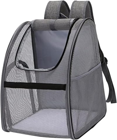 Huisdier Rugzak - Draagtas Kat - Veilig Vervoer - Ademend Mesh - 43 x 34 x 28 cm - Zwart