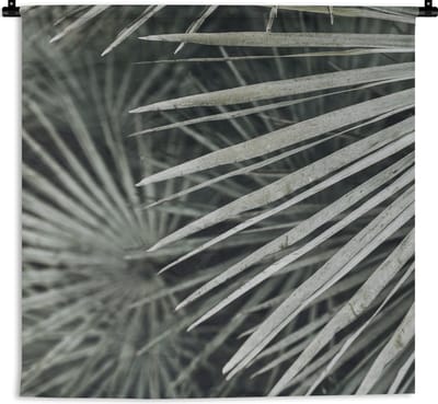 Wandkleed - Wanddoek - Bladeren - Groen - Palm - 180x180 cm - Wandtapijt