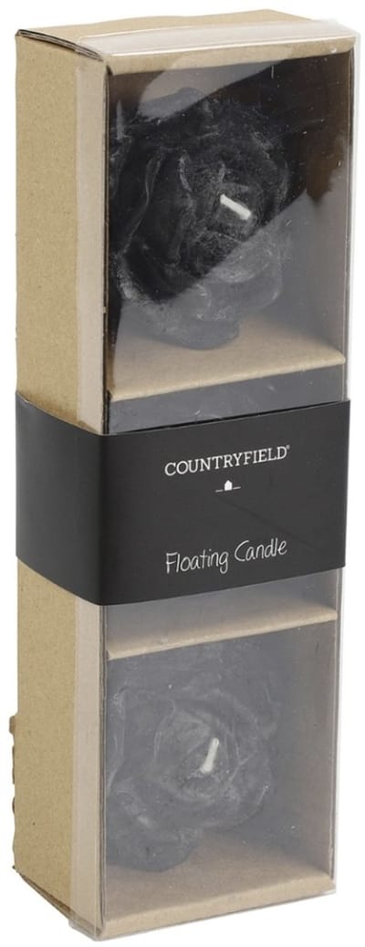 Countryfield drijfkaarsen bloem zwart