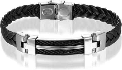 Montebello Armband Sidelcea - Leer - 316L Staal - 22cm