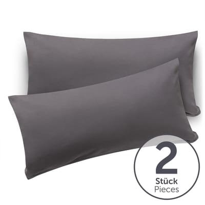 Blumtal - Set Van 2 Kussenslopen - Superzachte Premium Jersey Kussenhoes - 100% Katoen - 40 x 60 cm - Grijs